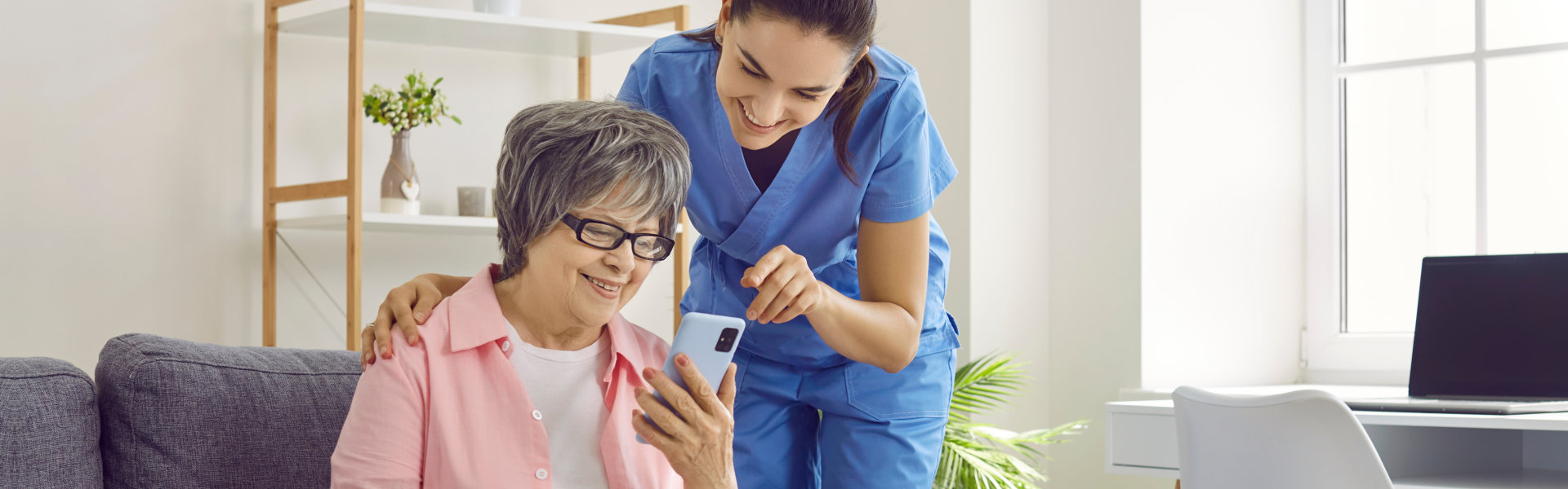 senior woman holding cellphone